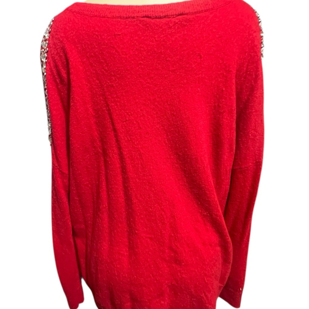 INC International Concepts Red Embellished Off-Shoulder Sweater - Picture 7 of 12